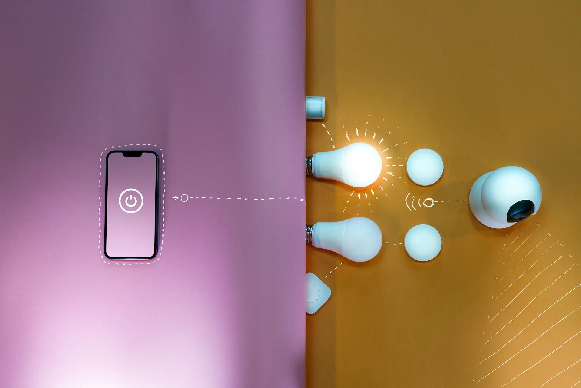 Smartphone controlling the lighting