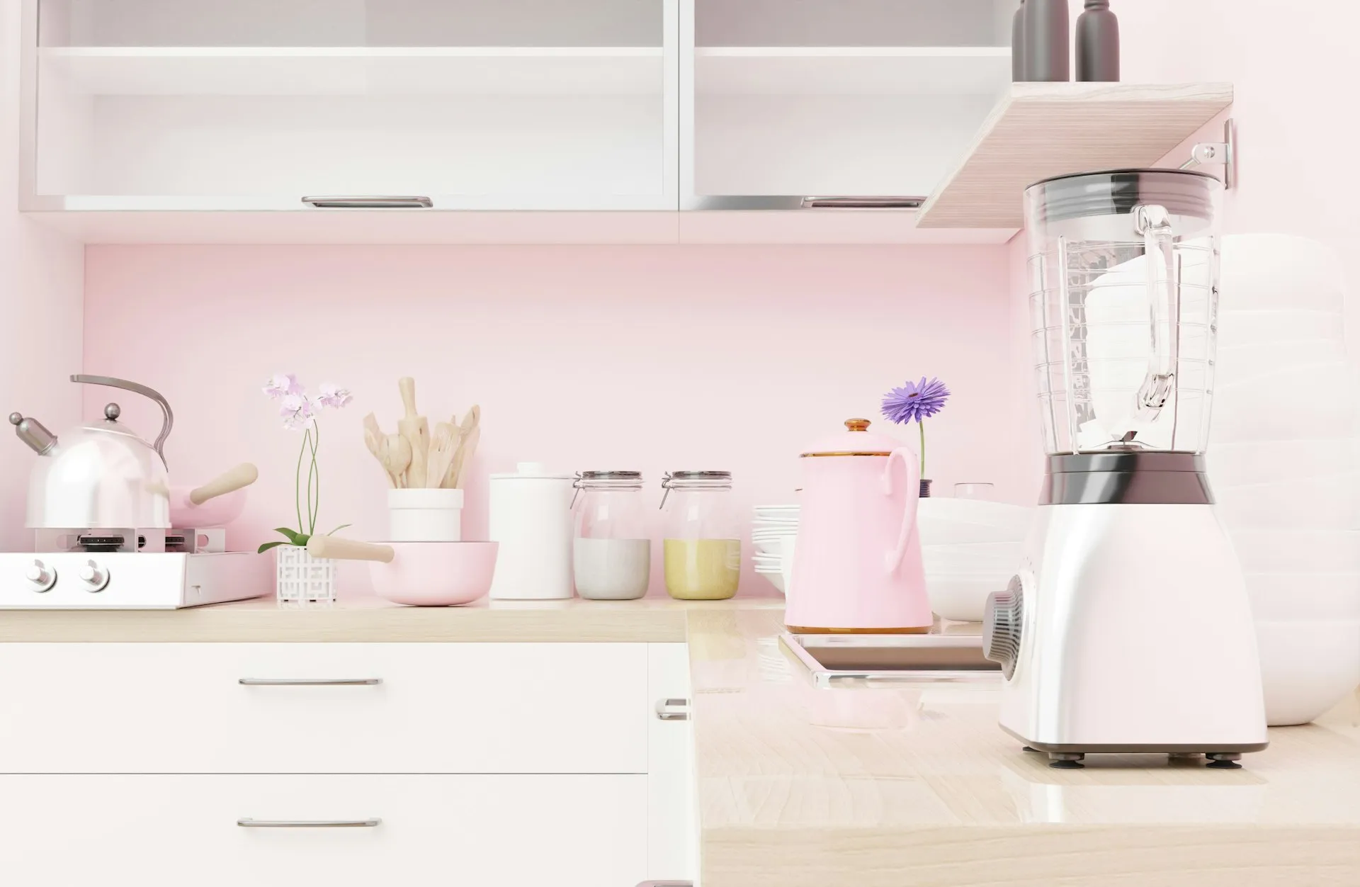 Blender on the kitchen worktop