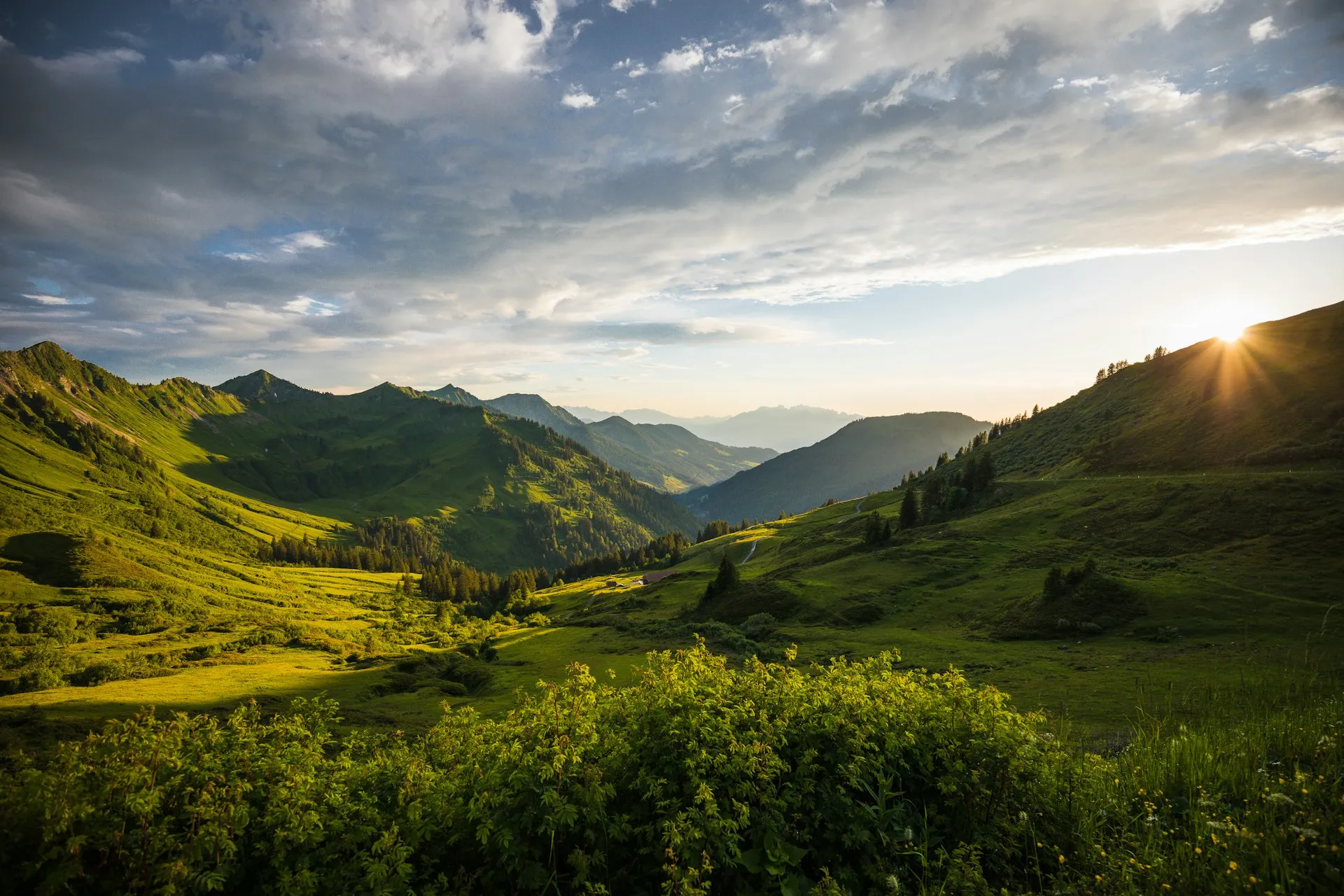 Mountains at sunset