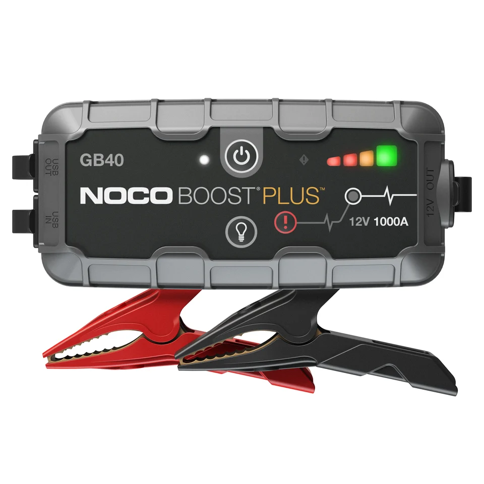 NOCO Boost Plus GB40, 12 V und 1.000 A, mit rotem und schwarzem Batterieklemmensatz