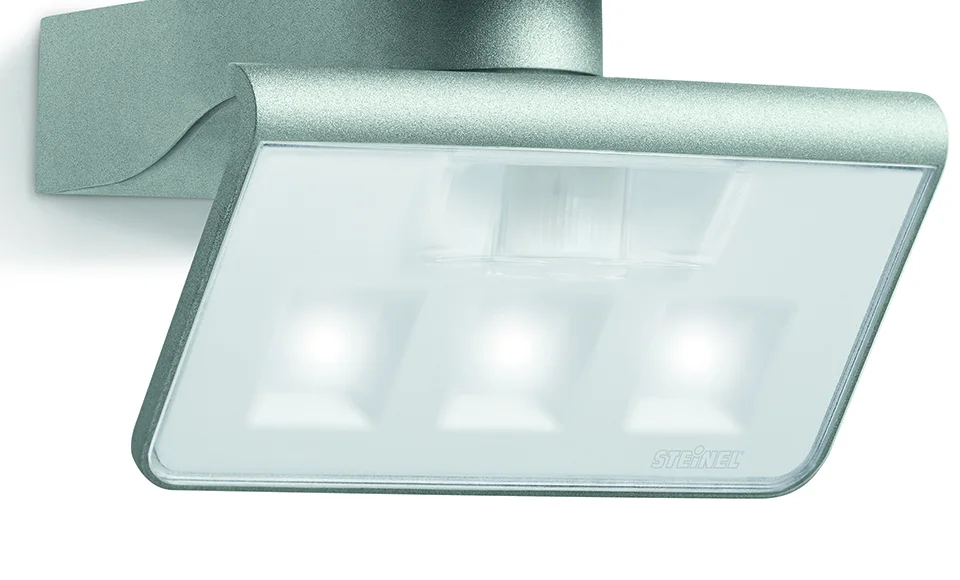 Detail cropped from the main photograph: XSolar L-S Silver LED panel and sensor
